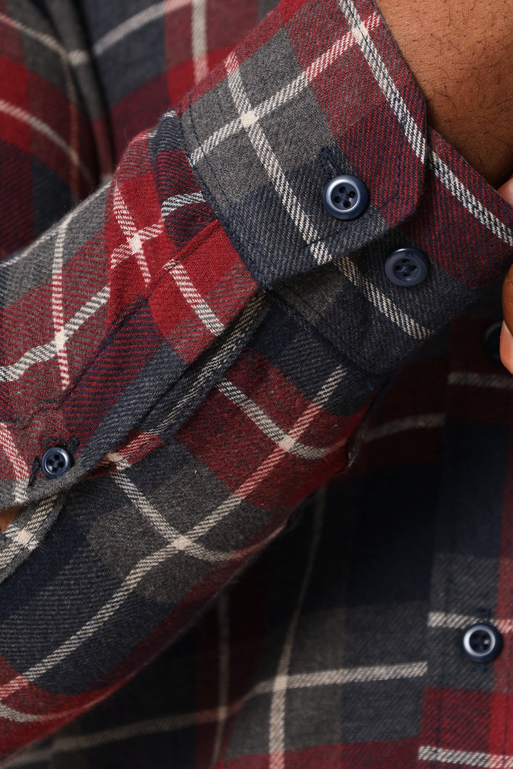 Plaid Shirt - Navy/Red