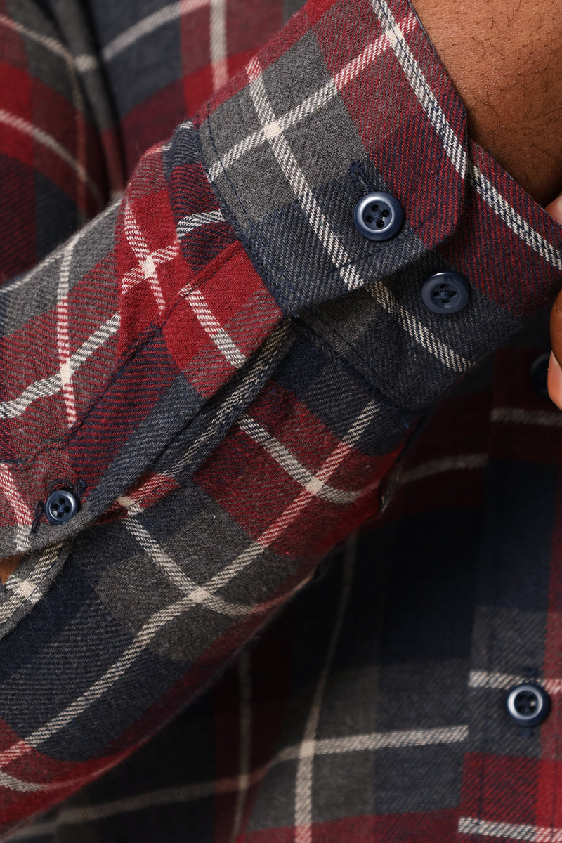 Plaid Shirt - Navy/Red