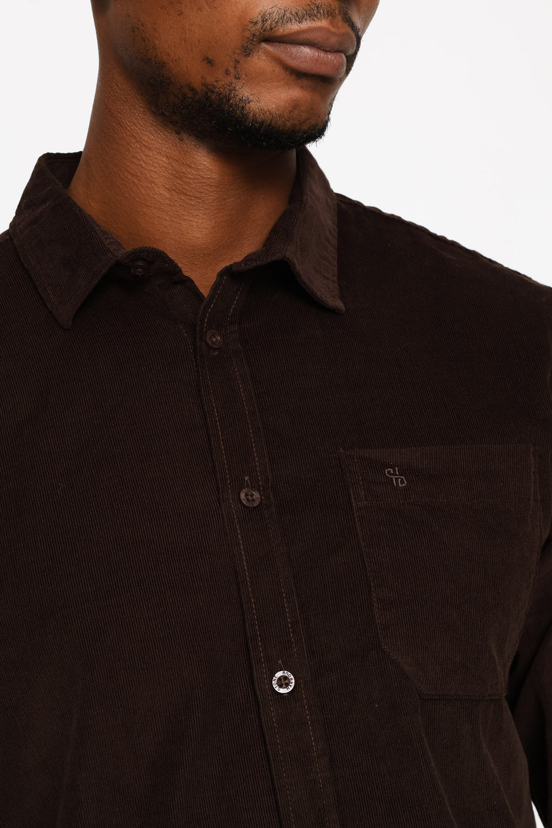 Long Sleeve Corduroy Shirt - Chocolate