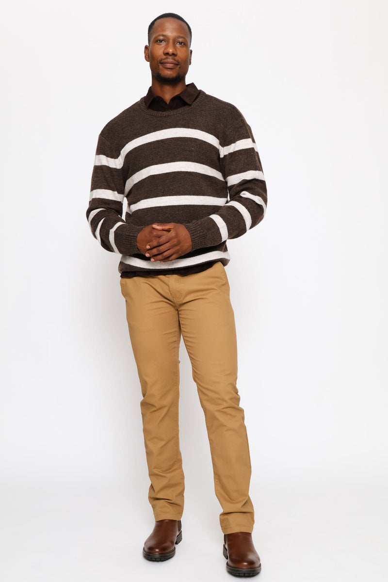 Stripe Crew Knitwear - Brown