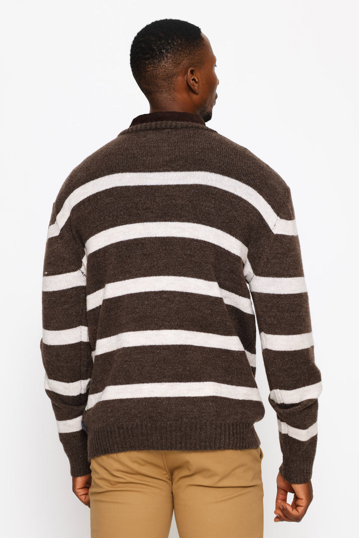 Stripe Crew Knitwear - Brown
