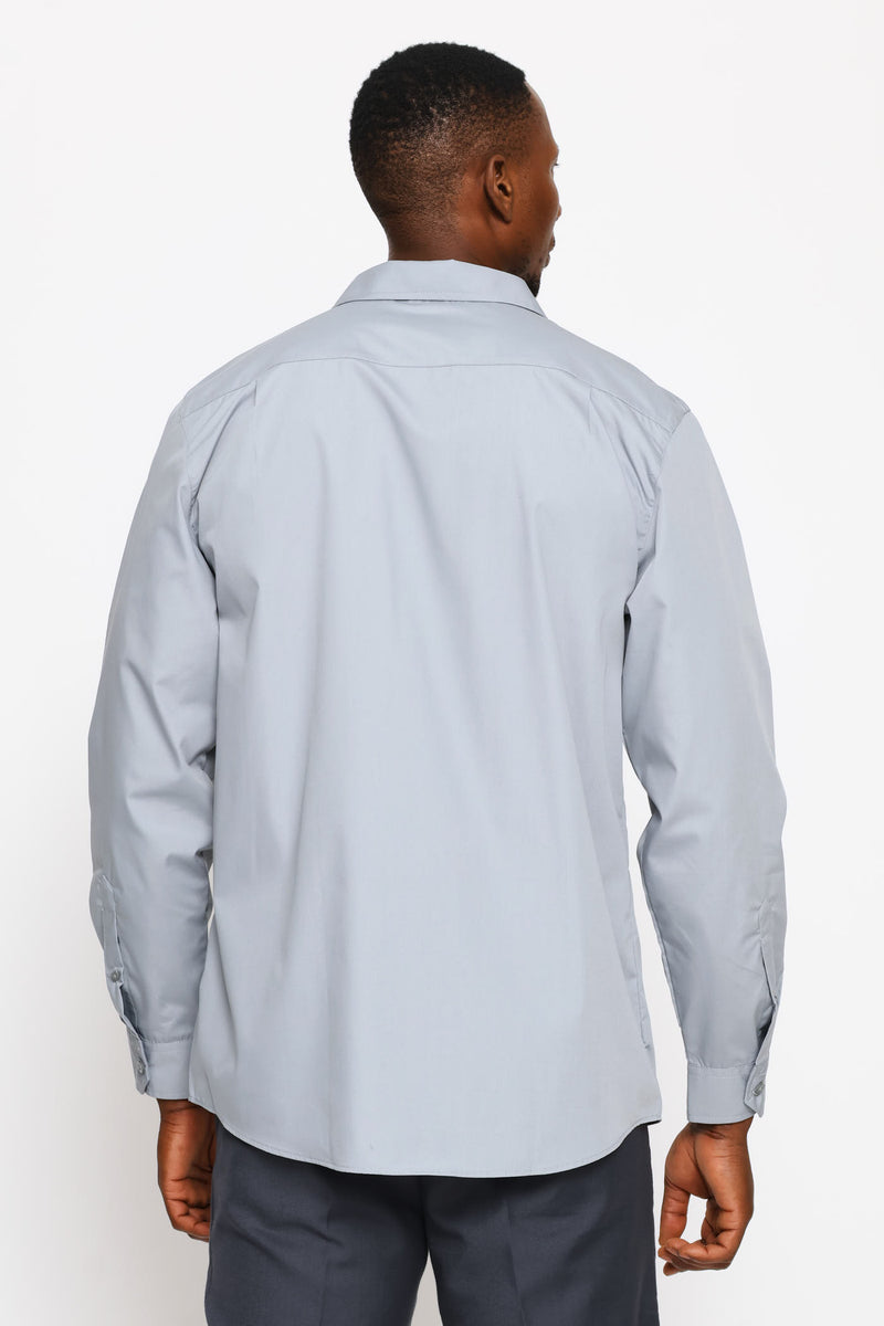 Regular Easy Care Long Sleeve Shirt - Silver Grey