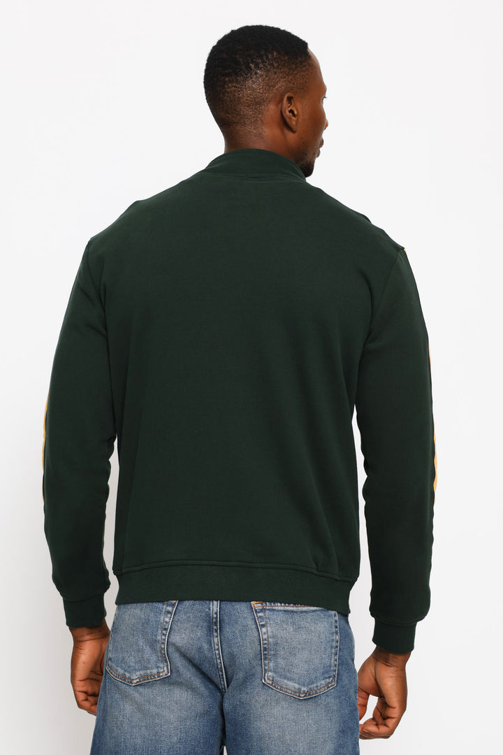 SA Supporters Zip Thru Fleece Top - Dark Green