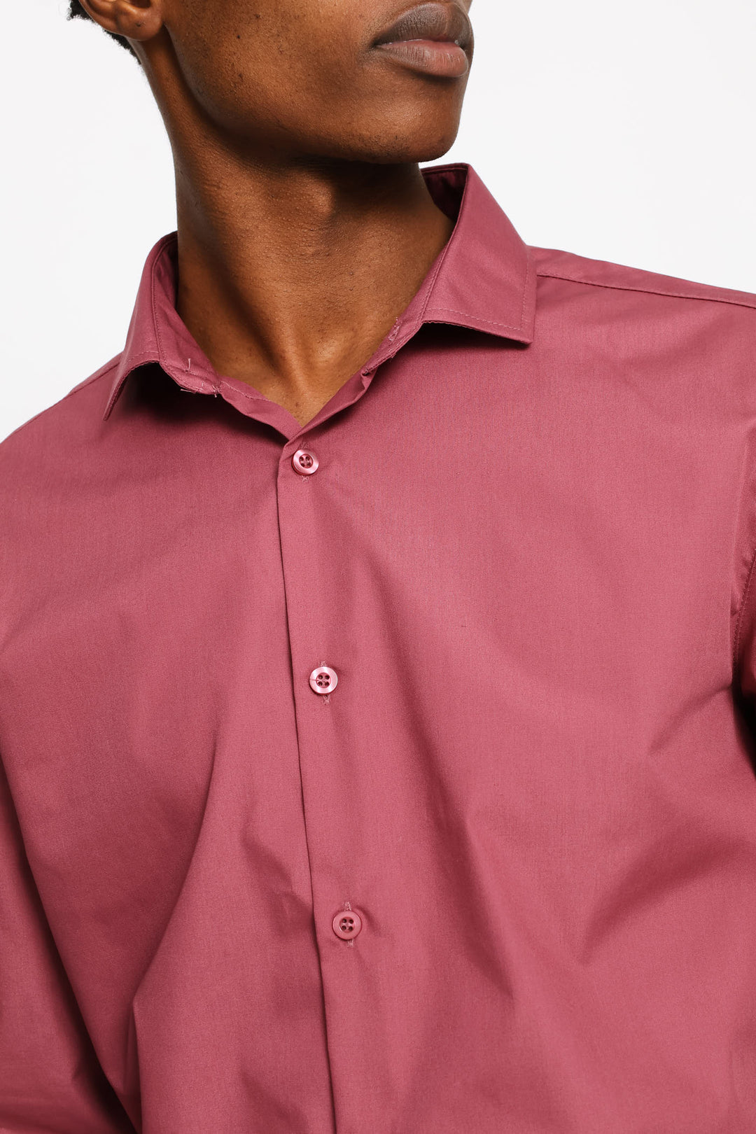 Slim Fit Easy Care Long Sleeve Shirt - Dry Rose
