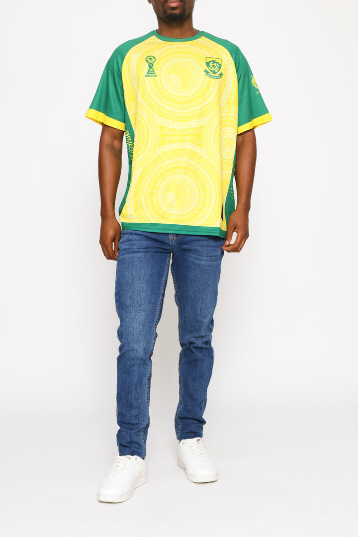SA Supporters Soccer Stripe Tee - Yellow