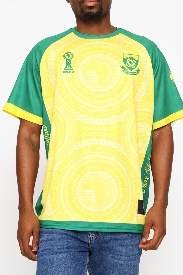 SA Supporters Soccer Stripe Tee - Yellow