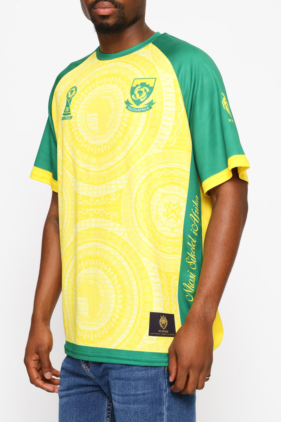 SA Supporters Soccer Stripe Tee - Yellow