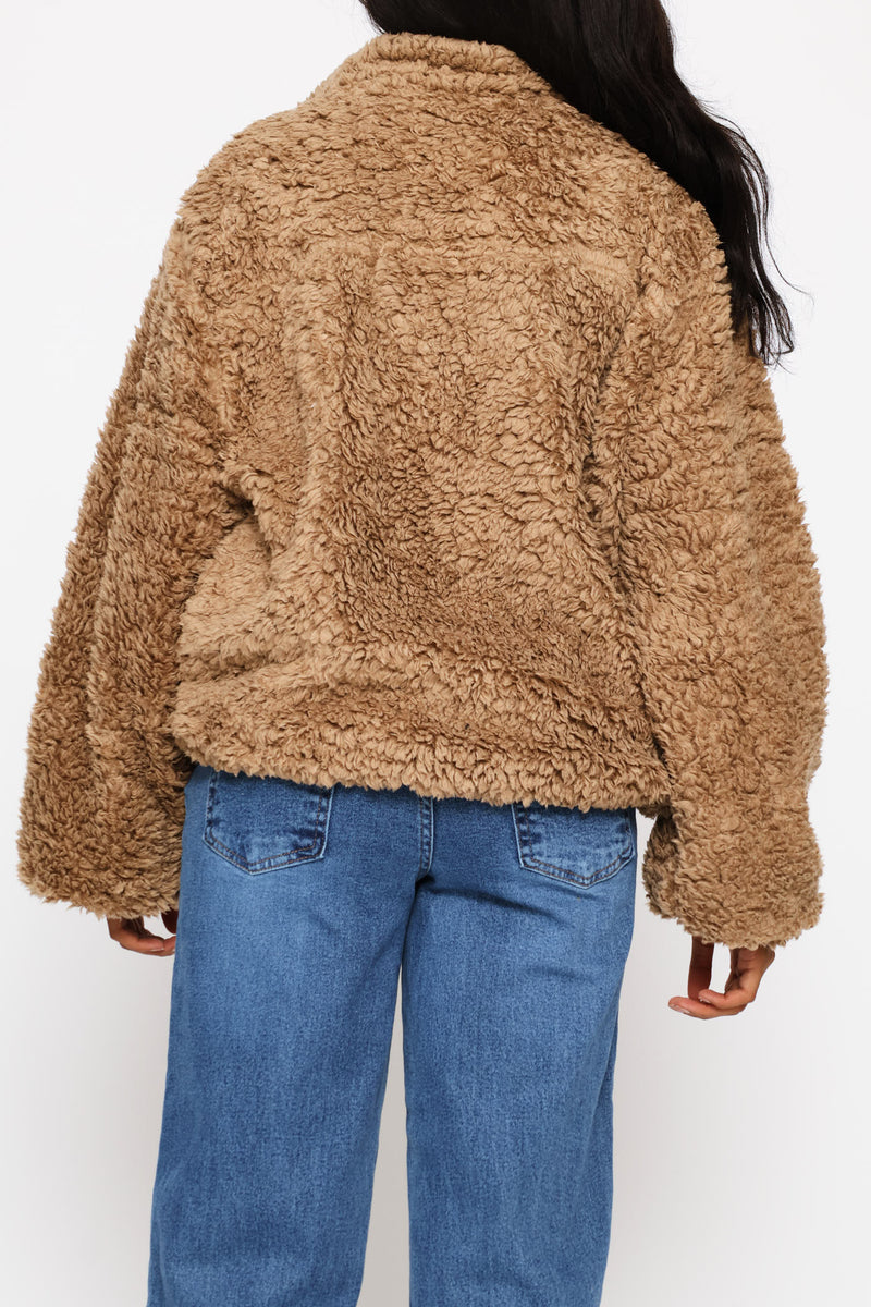 Zip Through Jacket - Dark Beige