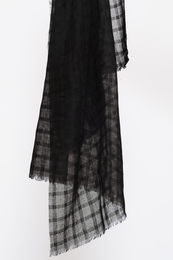 Jaquard Light Weight Scarf - Black