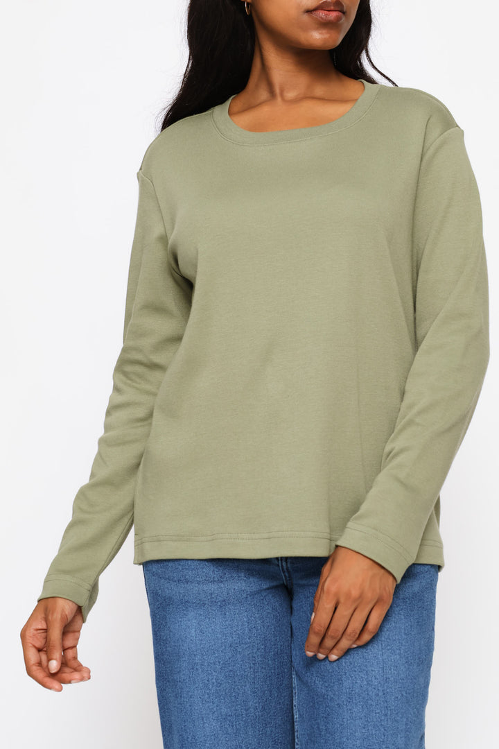 Interlock Boxy Crewneck - Fatigue