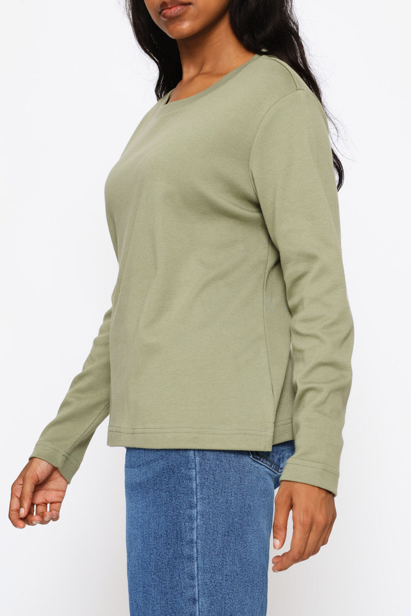 Interlock Boxy Crewneck - Fatigue