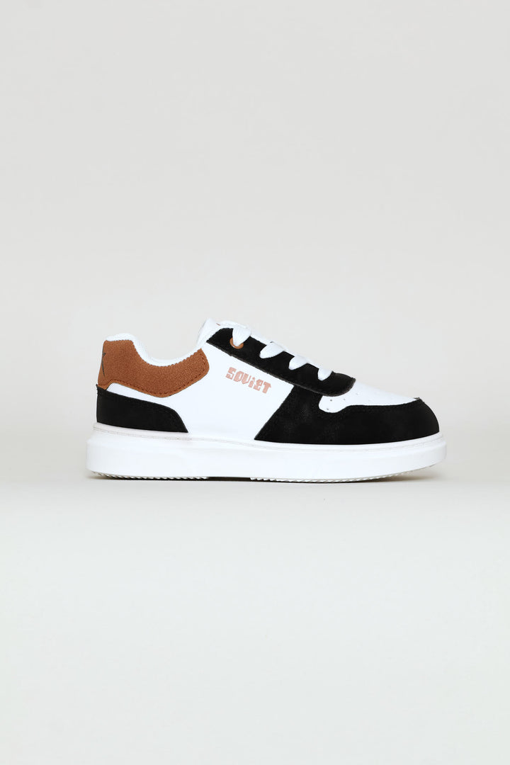 Pre-Boys Society Sneaker - White/Mocha