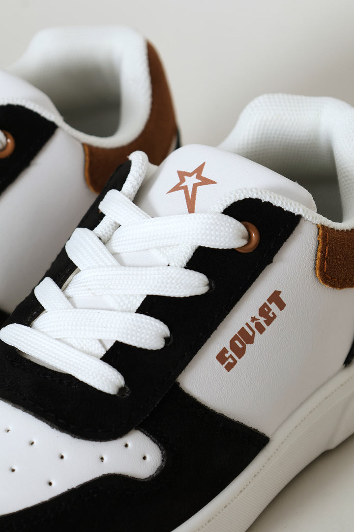 Pre-Boys Society Sneaker - White/Mocha