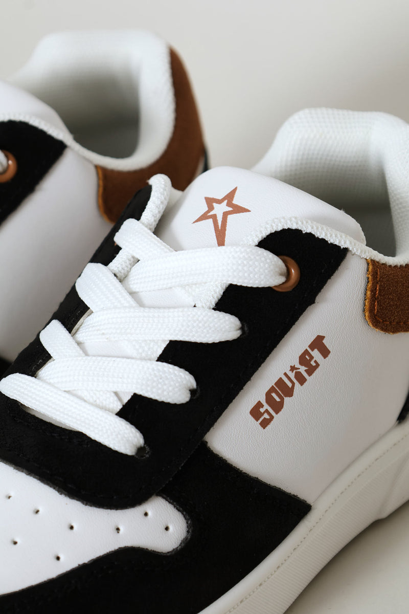 Pre-Boys Society Sneaker - White/Mocha