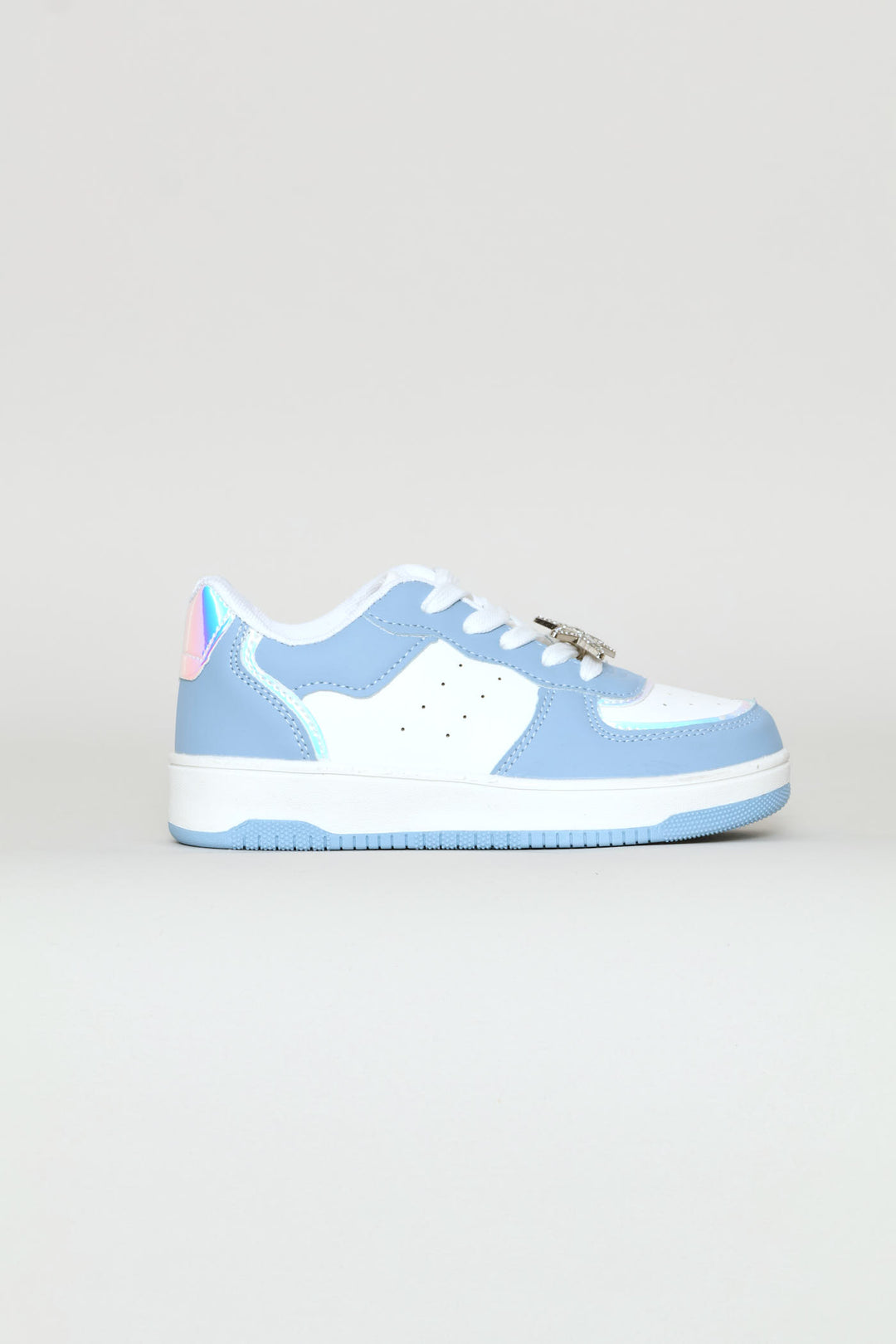 Girls Embellished Court Sneaker - Blue/White