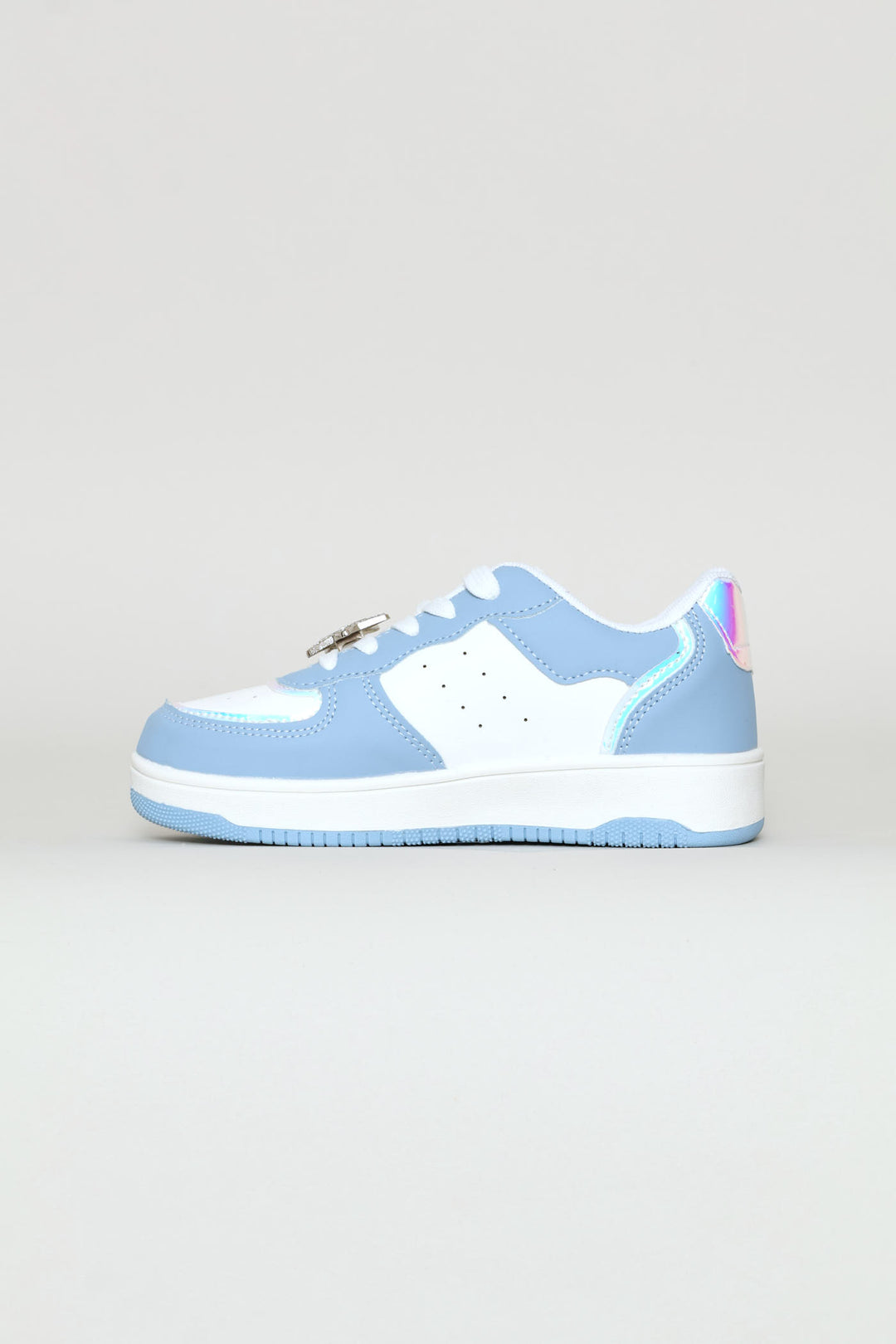 Girls Embellished Court Sneaker - Blue/White