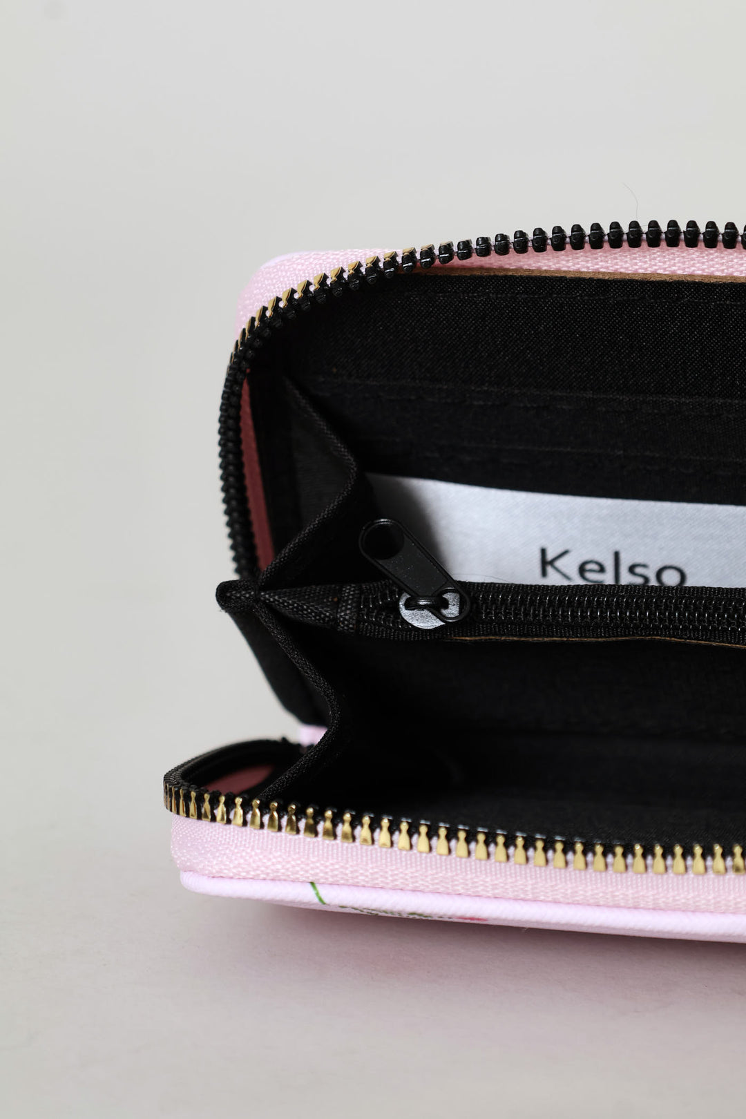 Floral Print Small Zip Around Purse - Light Pink