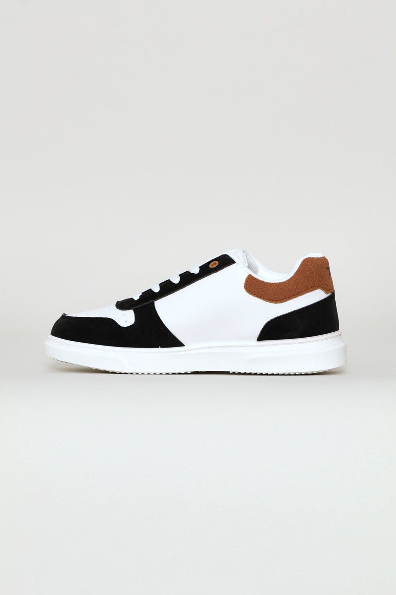 Boys Society Sneaker - White/Mocha
