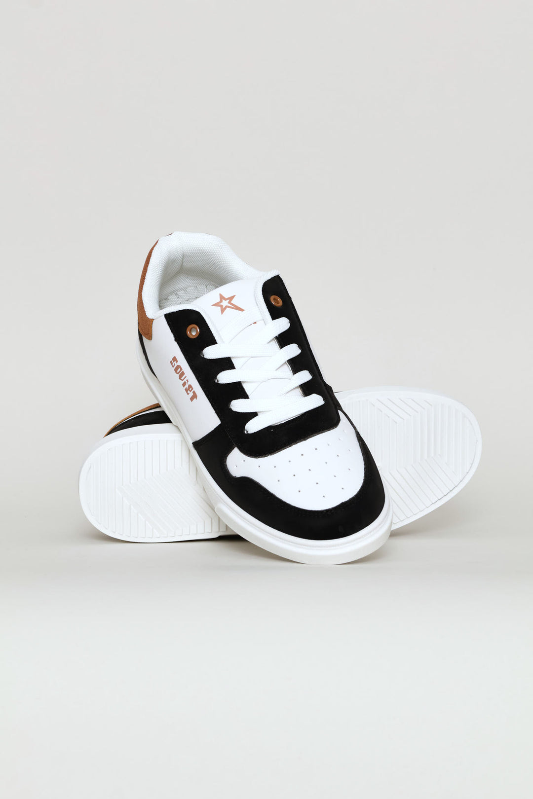 Boys Society Sneaker - White/Mocha