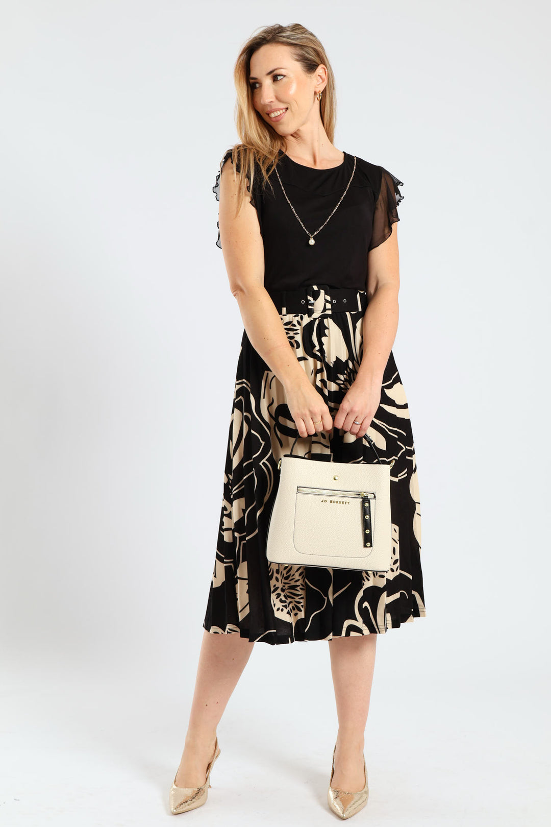 Elexi-Zip Front Bag - Cream