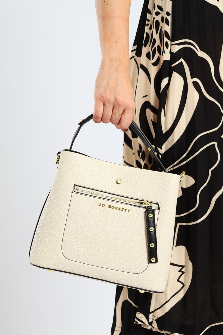 Elexi-Zip Front Bag - Cream