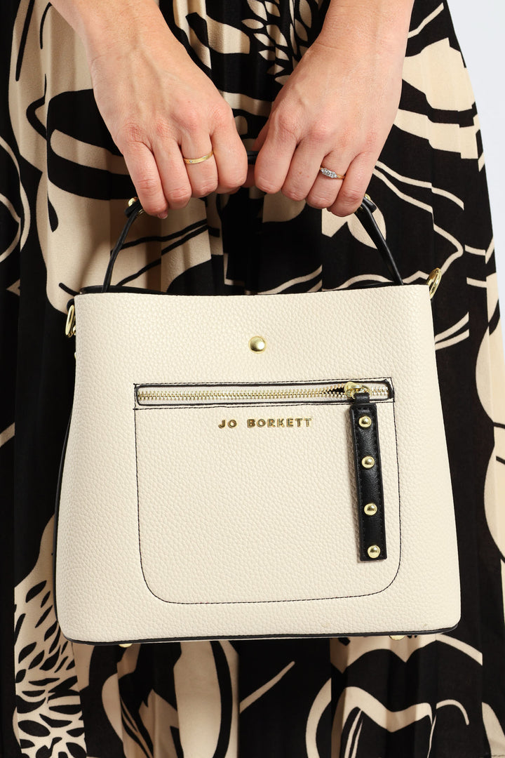 Elexi-Zip Front Bag - Cream