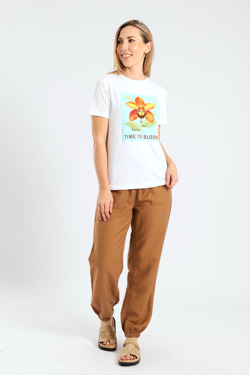 Orchid Flower Tee - White