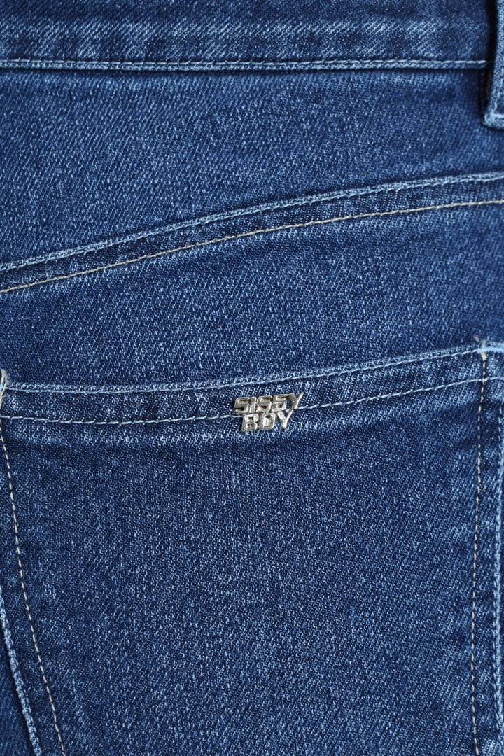 High Waist Wide Leg Denim - Mid Blue