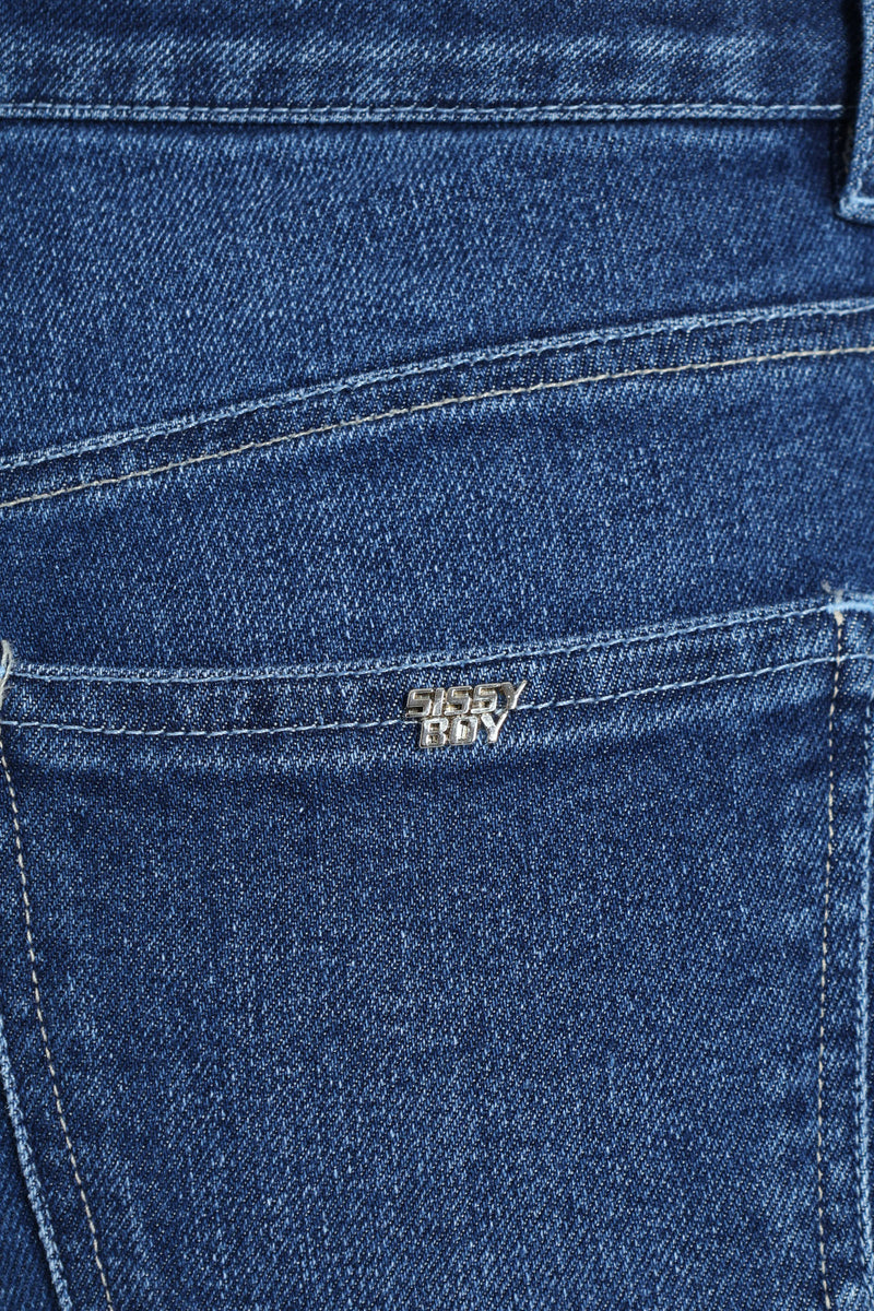 High Waist Wide Leg Denim - Mid Blue