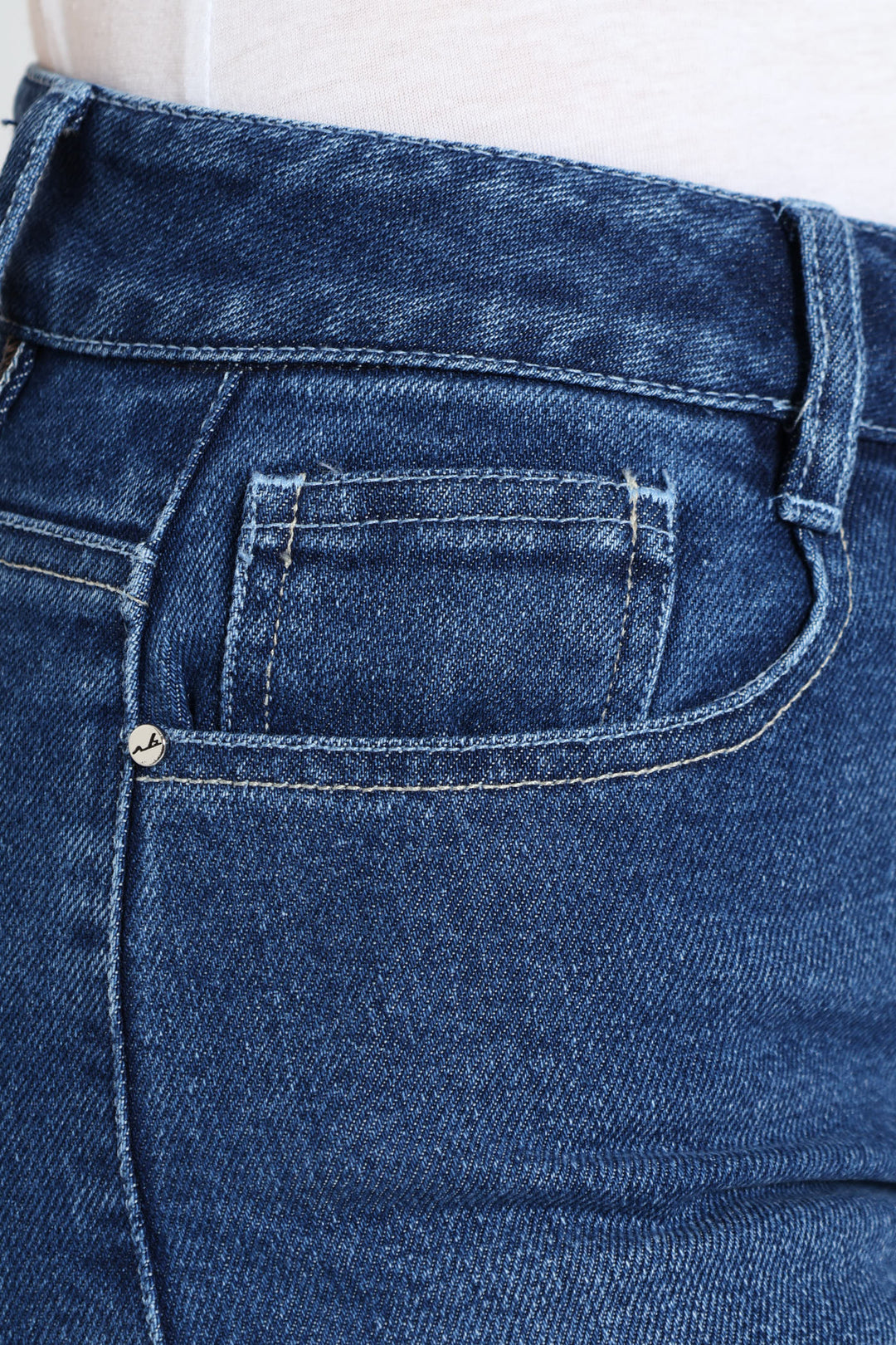 High Waist Wide Leg Denim - Mid Blue