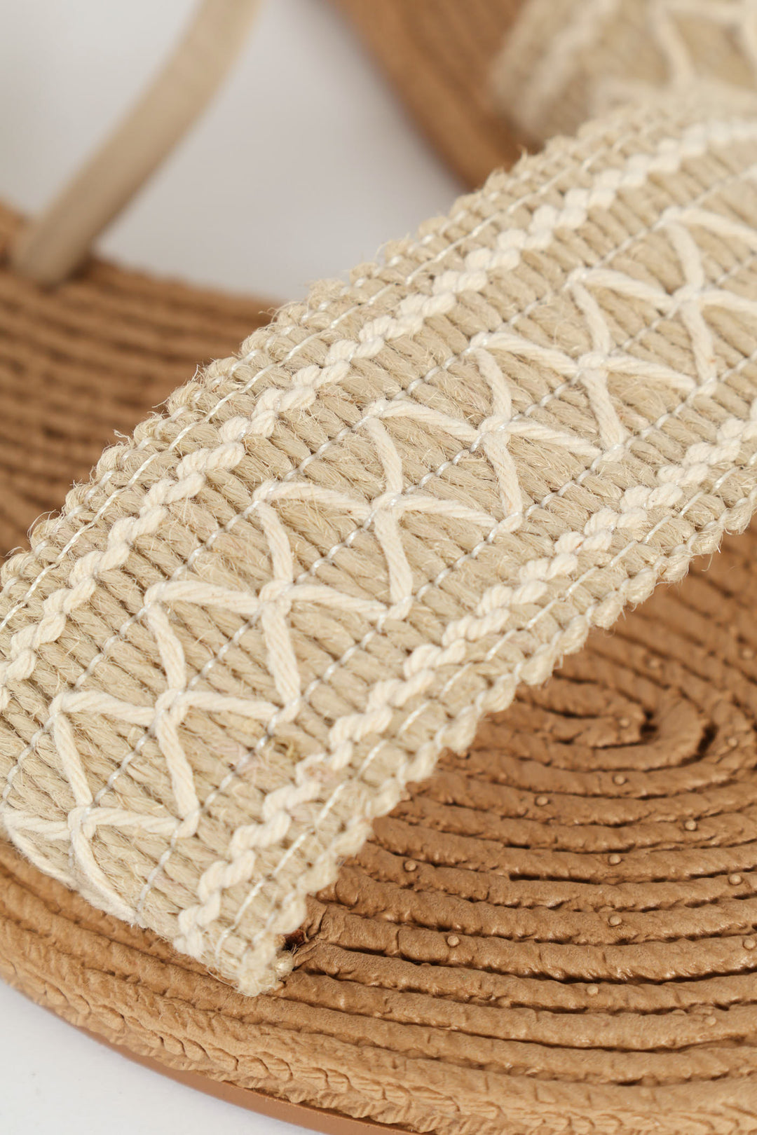 Diamond Print Elasticated Slingback Sandal  - Natural