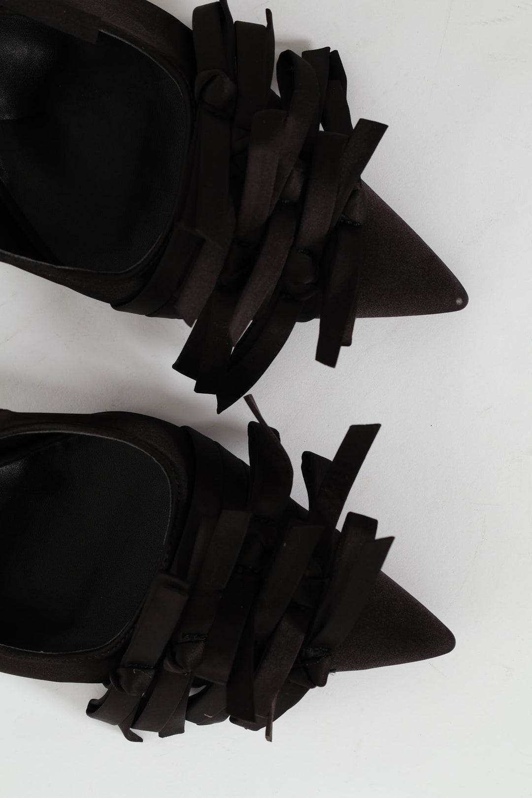 Multi Bow Slingback Stiletto Heel - Black