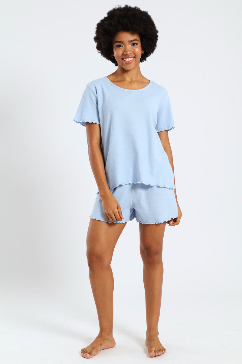 Waffle Knit Top - Blue