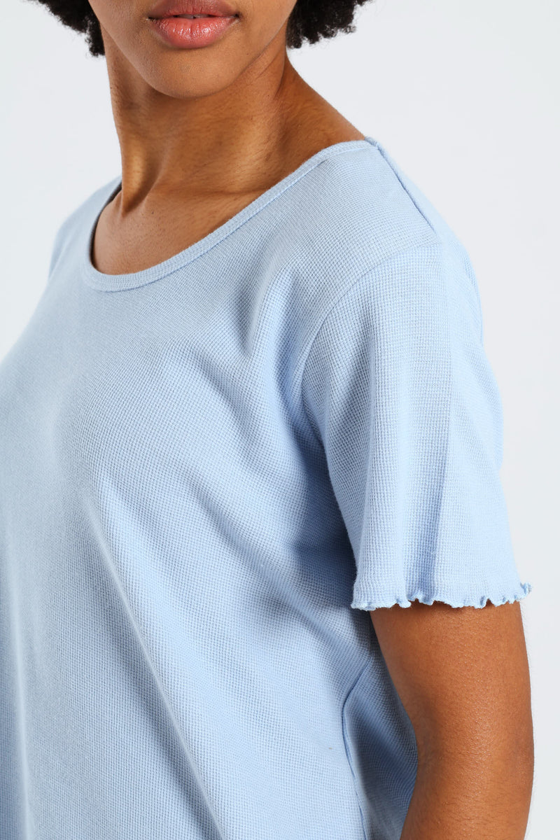 Waffle Knit Top - Blue