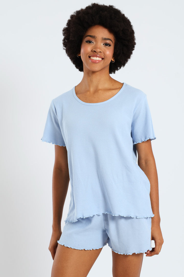 Waffle Knit Short - Blue