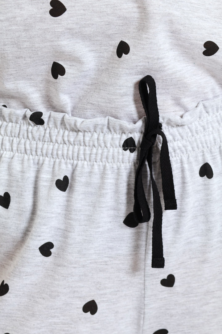 Hearts Capri Pant - Grey Melange