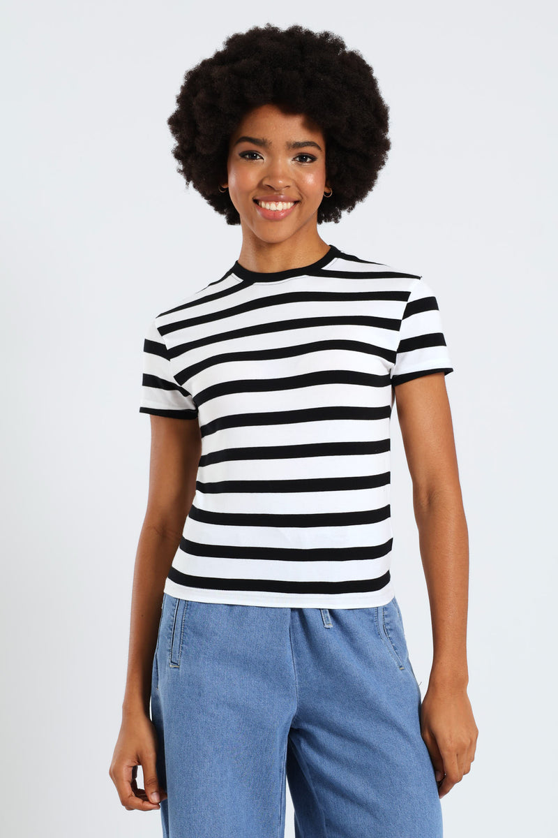 ëpa epa エパ stripe shirt stripe cropped shirt