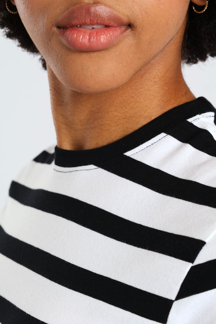 Yarn Dye Stripe Tee - Black/White