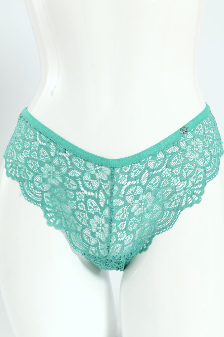 3 Pack Galloon Lace Brazilian Panties - Jade/Harbour/Mocha