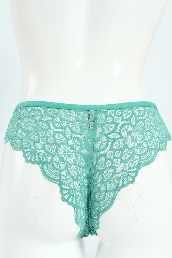 3 Pack Galloon Lace Brazilian Panties - Jade/Harbour/Mocha