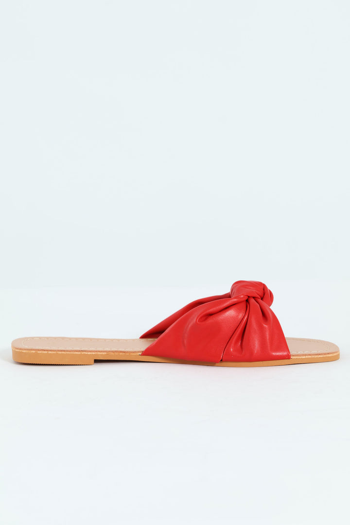 Knotted Single Band Mule Sandal - Wine