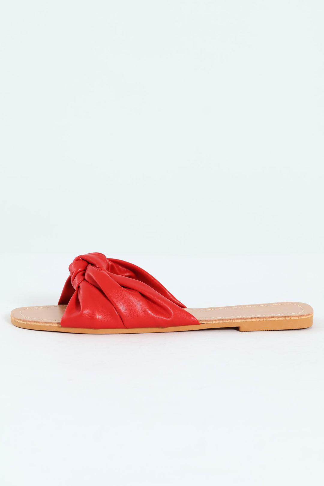 Knotted Single Band Mule Sandal - Wine