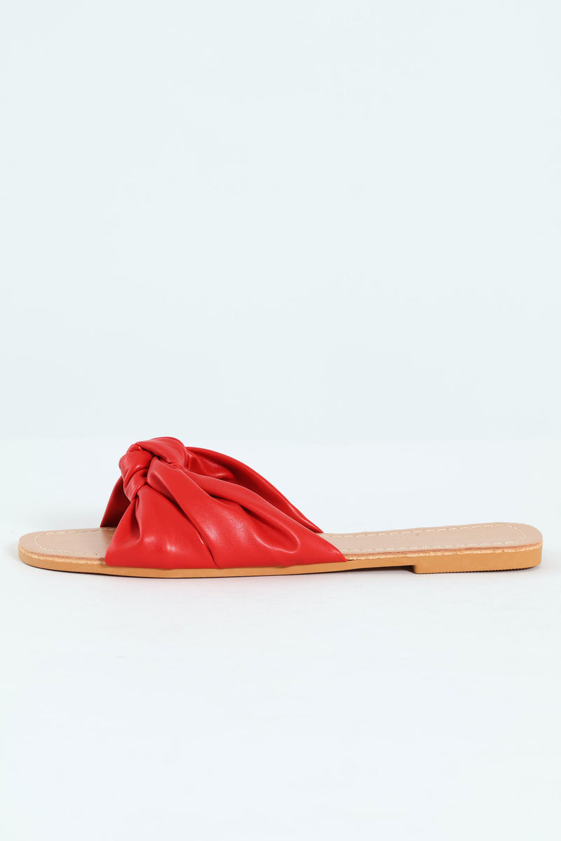 Knotted Single Band Mule Sandal - Wine