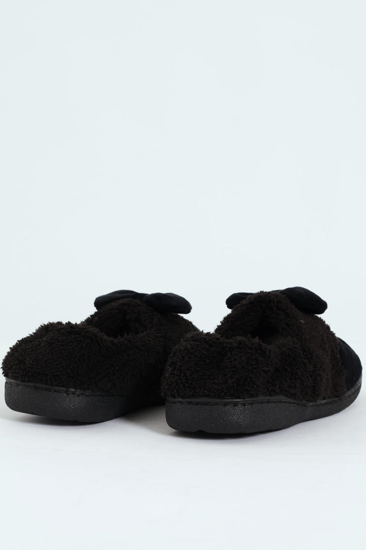 Novelty Scotty Dog Full Closed Slipper - Black