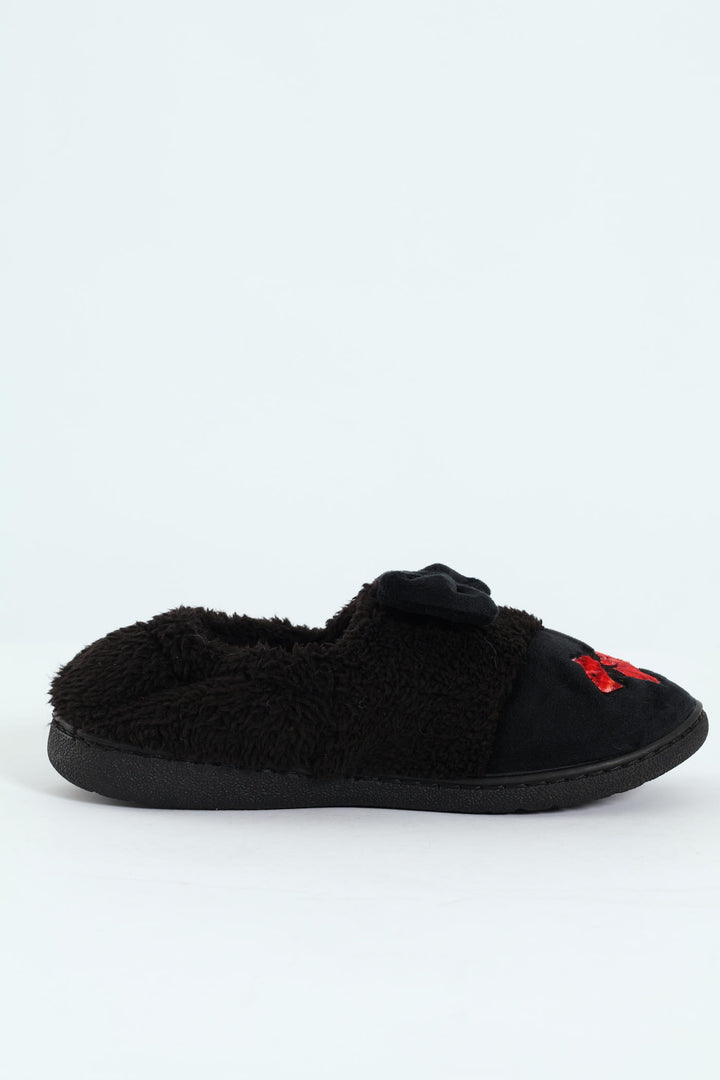 Novelty Scotty Dog Full Closed Slipper - Black