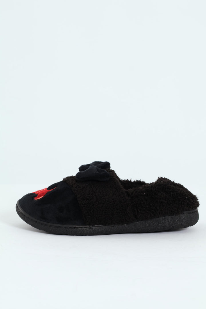 Novelty Scotty Dog Full Closed Slipper - Black