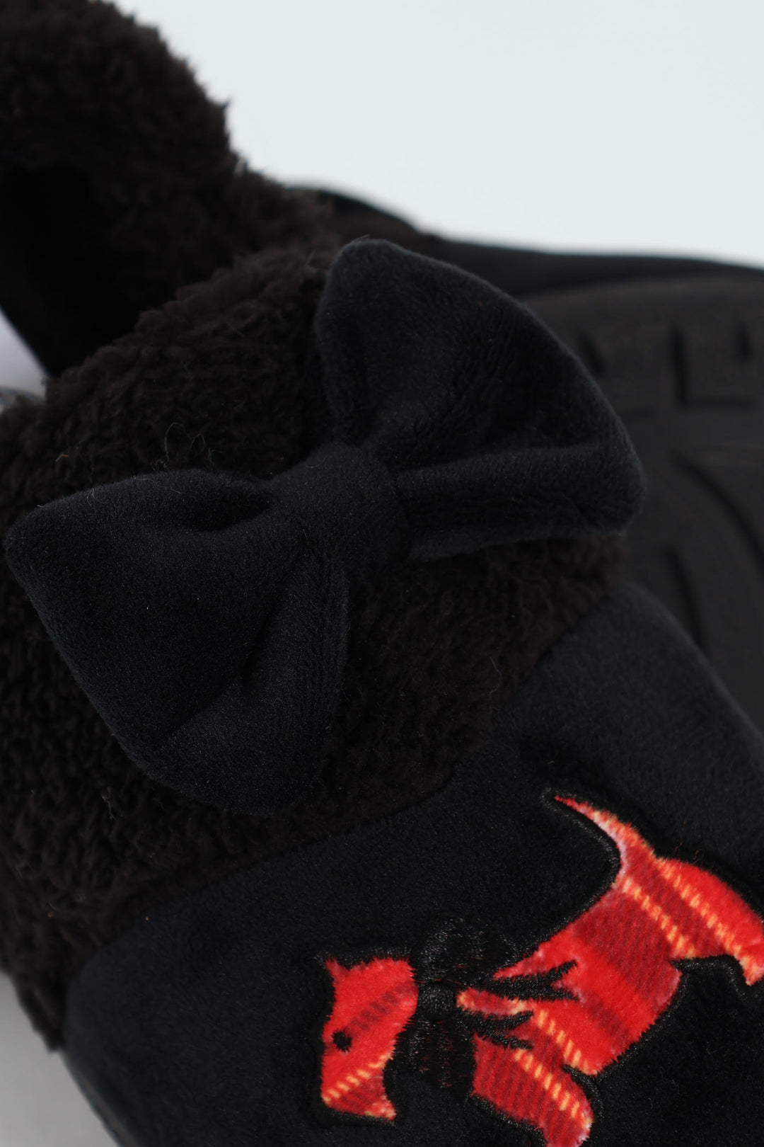 Novelty Scotty Dog Full Closed Slipper - Black