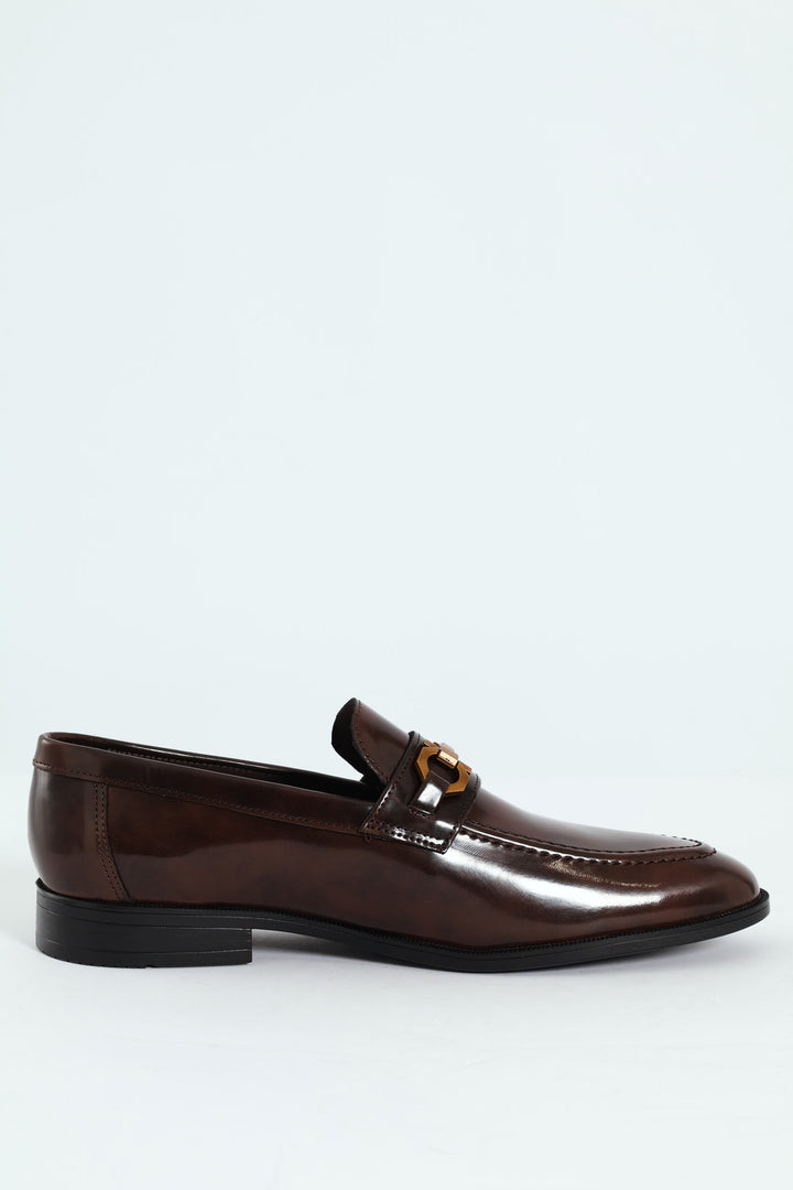 Slip On Loafer With Trim Detail - Chocolate