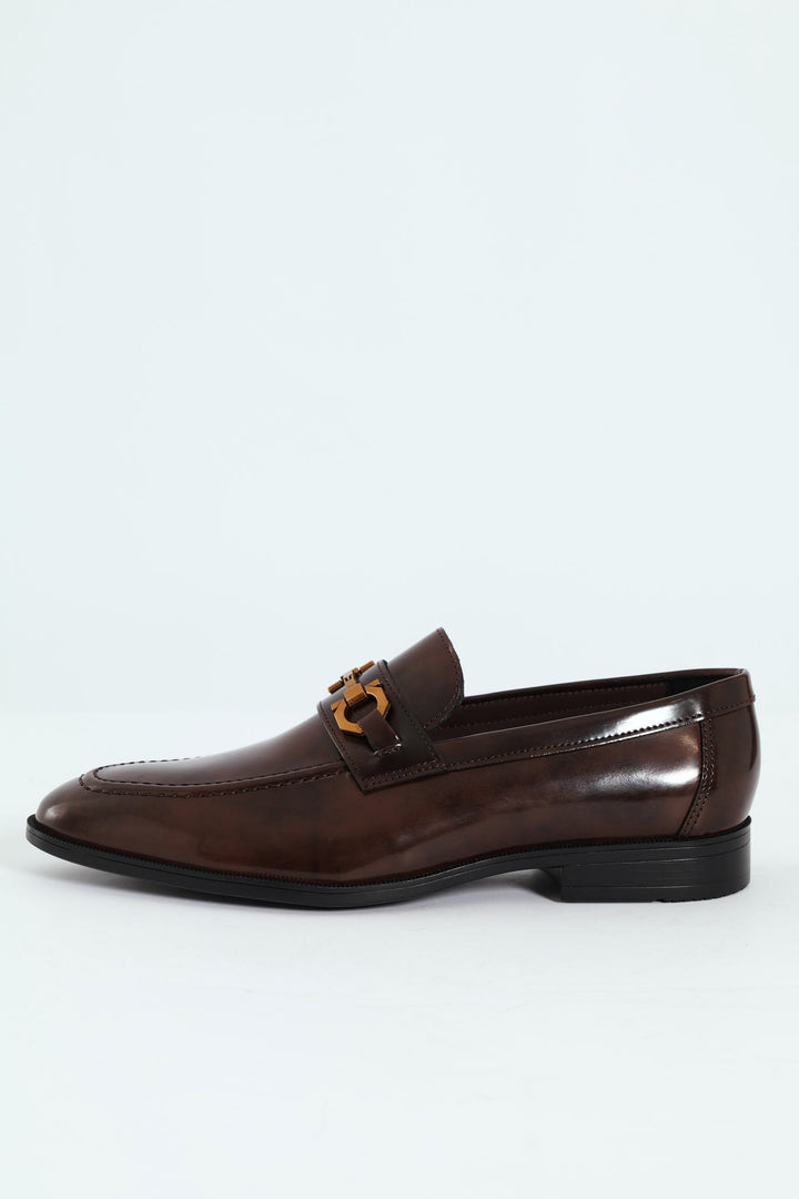 Slip On Loafer With Trim Detail - Chocolate