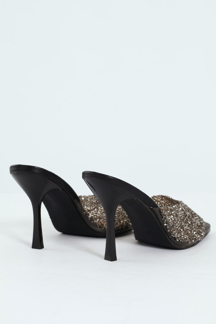 Diamante Push In Heel - Black